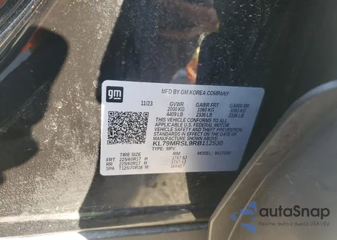 2024 Chevrolet Trailblazer Lt from USA, damaged, VIN KL79MRSL9RB112530